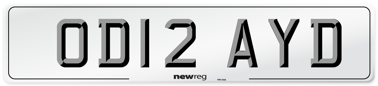 OD12 AYD Number Plate from New Reg